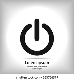 Power sign icon. Flat design style.  