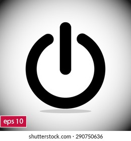 Power sign icon. Flat design style.  