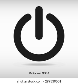 Power sign icon. Flat design style.  