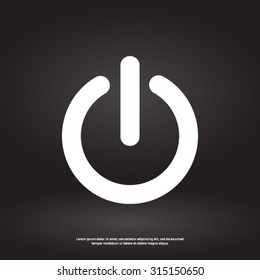 Power sign icon. Flat design style.  