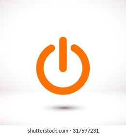 Power sign icon. Flat design style.  