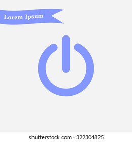 Power sign icon. Flat design style.  