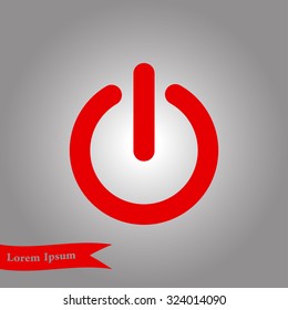 Power sign icon. Flat design style.  