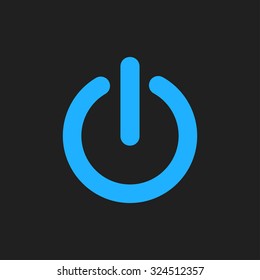Power sign icon. Flat design style.  