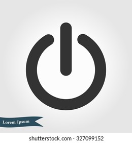 Power sign icon. Flat design style.  