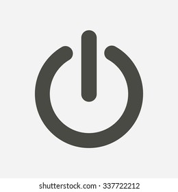 Power sign icon. Flat design style.  