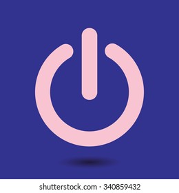 Power sign icon. Flat design style.  
