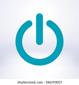 Power sign icon. Flat design style.  