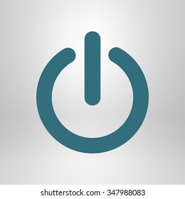 Power sign icon. Flat design style.  