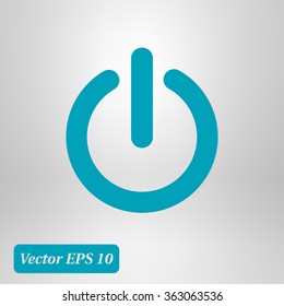 Power sign icon. Flat design style.  