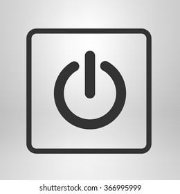 Power sign icon. Flat design style.  