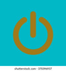 Power sign icon. Flat design style.  