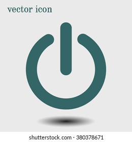 Power sign icon. Flat design style.  