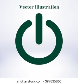 Power sign icon. Flat design style.  