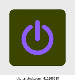 Power sign icon. Flat design style.  