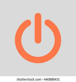 Power sign icon. Flat design style.  