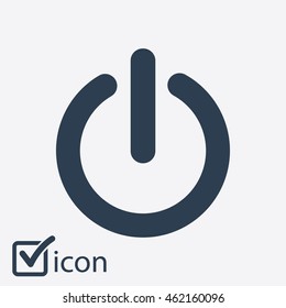 Power sign icon. Flat design style.  