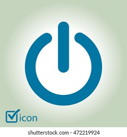 Power sign icon. Flat design style.  