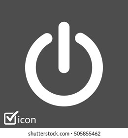 Power sign icon. Flat design style.  