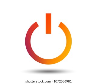 Power sign icon. Switch on symbol. Turn on energy. Blurred gradient design element. Vivid graphic flat icon. Vector