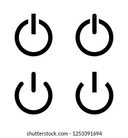 Power sign icon. Switch on symbol. Turn on, off energy. Element in flat design isolated over white background. 