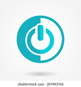 Power sign icon. Switch on symbol. Turn on energy. Flat style