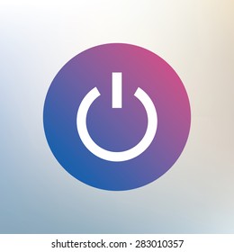 Power sign icon. Switch on symbol. Turn on energy. Icon on blurred background. Vector