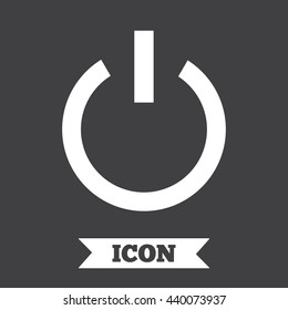 Power sign icon. Switch on symbol. Turn on energy. Graphic design element. Flat power symbol on dark background. Vector