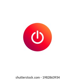 Icono de signo de encendido.  Ilustración vectorial para diseño gráfico, Web, UI, aplicación.