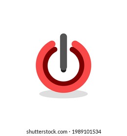 Icono de signo de encendido.  Ilustración vectorial para diseño gráfico, Web, UI, aplicación.