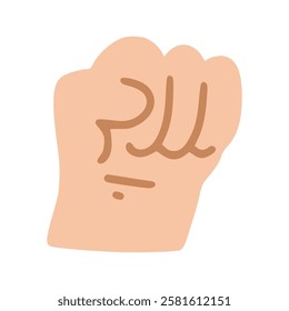 Power sign left hand doodle, illustration, simple, minimalist, hand-drawn, playful, clean, cute, aesthetic and friendly