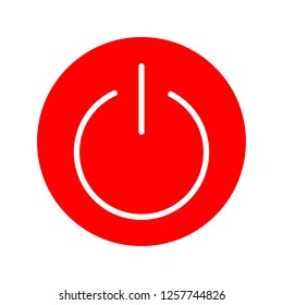Power sign. linear icon red background