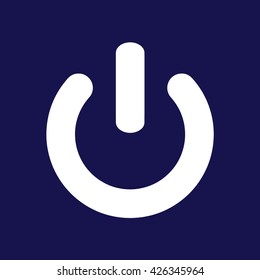 Power sign vector icon. Blue background