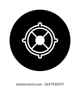 O poder da simplicidade: Um design minimalista ícone de destino expressando propósito e foco com um círculo preto