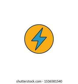 Power Sing icon set. Four elements in diferent styles from power and energy icons collection. Creative power sing icons filled, outline, colored and flat symbols.