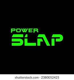Power-Spot-Typografie-Vektorgrafik auf schwarzem Hintergrund.