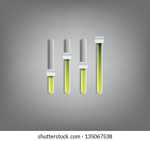 Power slider buttons / icons, for websites (UI) or applications (app) for smartphones or tablets. Plastic and glossy style