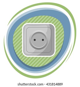 Power socket colorful icon