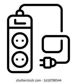 Power socket extender icon. Outline power socket extender vector icon for web design isolated on white background