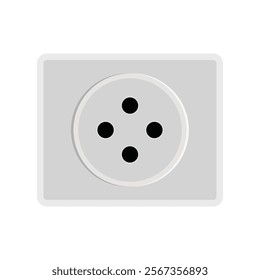 Power socket flat vector design on a white background