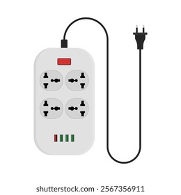 Power socket flat vector illustration isolated on a white background