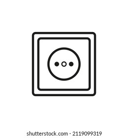 Power socket icon. Electrical outlet. Vector. Line style.