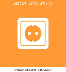 power socket icon. Flat design style EPS
