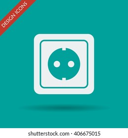 power socket icon. Flat design style EPS