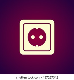 power socket icon. Flat design style EPS