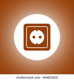 power socket icon. Flat design style EPS