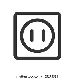 Power socket icon. Flat icon of power socket isolated on white background. Vector illustration.