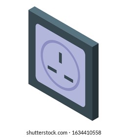 Power socket icon. Isometric of power socket vector icon for web design isolated on white background