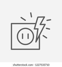 Power socket icon line symbol. Isolated vector illustration of  icon sign concept for your web site mobile app logo UI design.