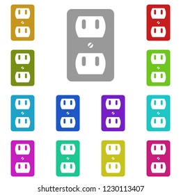power socket icon in multi color. Simple glyph vector of energy set for UI and UX, website or mobile application